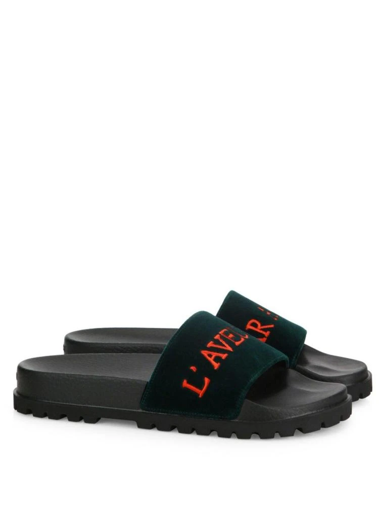 商品Gucci|Pursuit Trek Embroidered Velvet Slides,价格¥2775,第1张图片