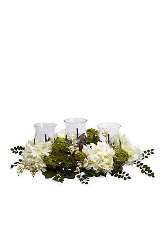 商品NEARLY NATURAL|Natural Snowball Hydrangea Triple Candelabrum,价格¥1336,第1张图片