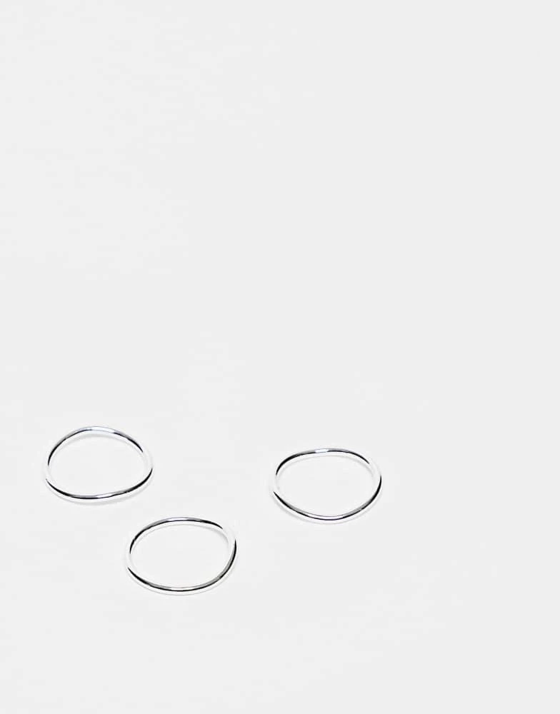 商品ASOS|ASOS DESIGN silver plated stacking ring in thin tubular design,价格¥95,第1张图片