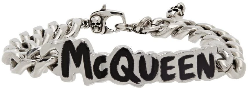 商品Alexander McQueen|Silver Graffiti Chain Bracelet,价格¥2261,第1张图片