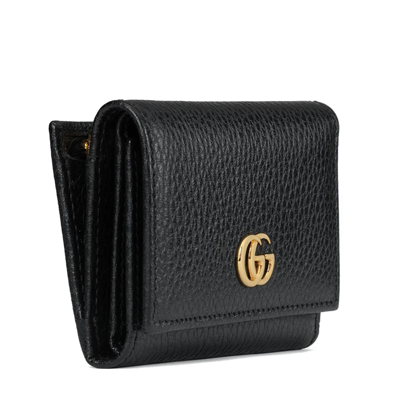 GUCCI/古驰 GG Marmont系列 女士中号黑色皮革双G钱包 商品