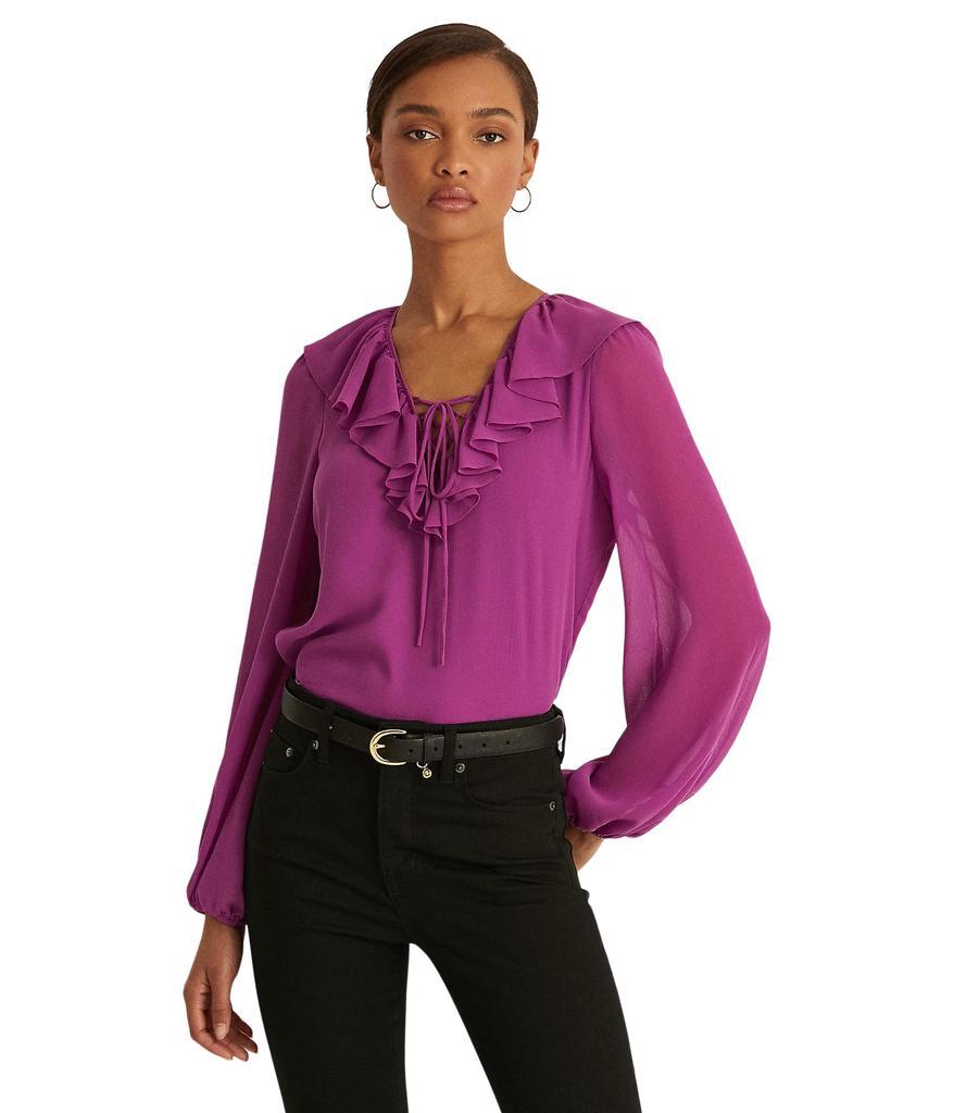 商品Ralph Lauren|Crinkle Georgette Blouse,价格¥415,第1张图片