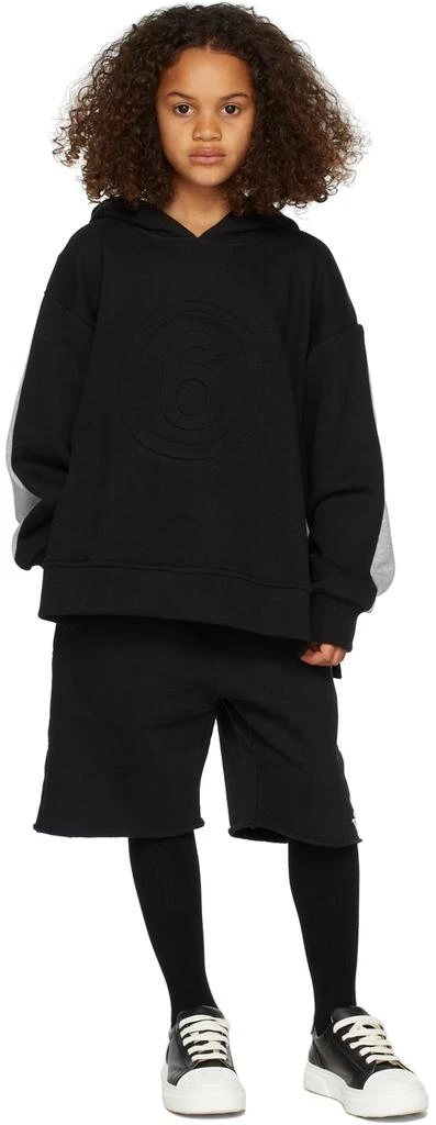 商品MAISON MARGIELA|Kids Black & Gray Contrast 6 Hoodie,价格¥620,第1张图片