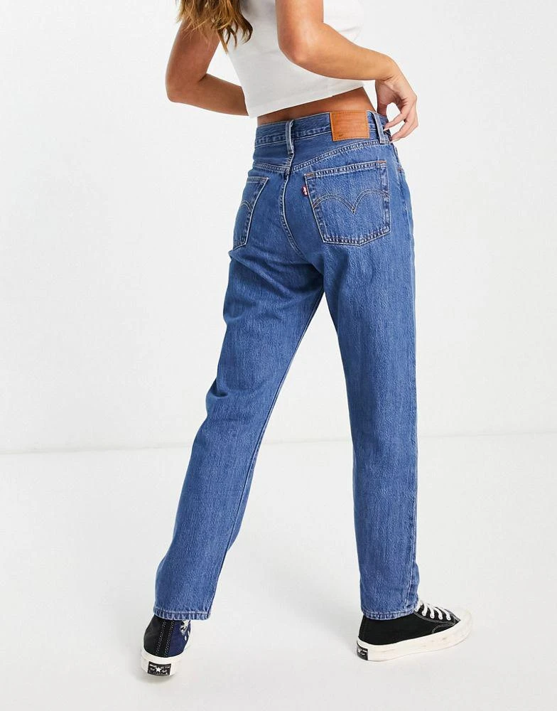 商品Levi's|Levi's 501 high rise straight leg crop jeans in mid wash,价格¥898,第2张图片详细描述