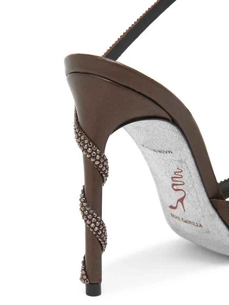 Crystal-Embellished Leather Wrap Sandals 商品