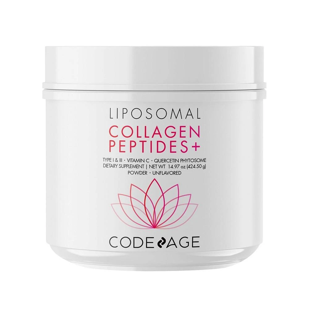 商品Codeage|Liposomal Collagen Peptides Powder with Vitamin C & Quercetin Phytosome Supplement - 14.97oz,价格¥321,第1张图片