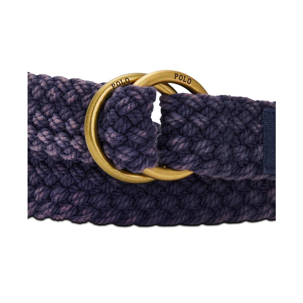 商品Ralph Lauren|Men's Leather-Trim Cotton Belt,价格¥301,第1张图片
