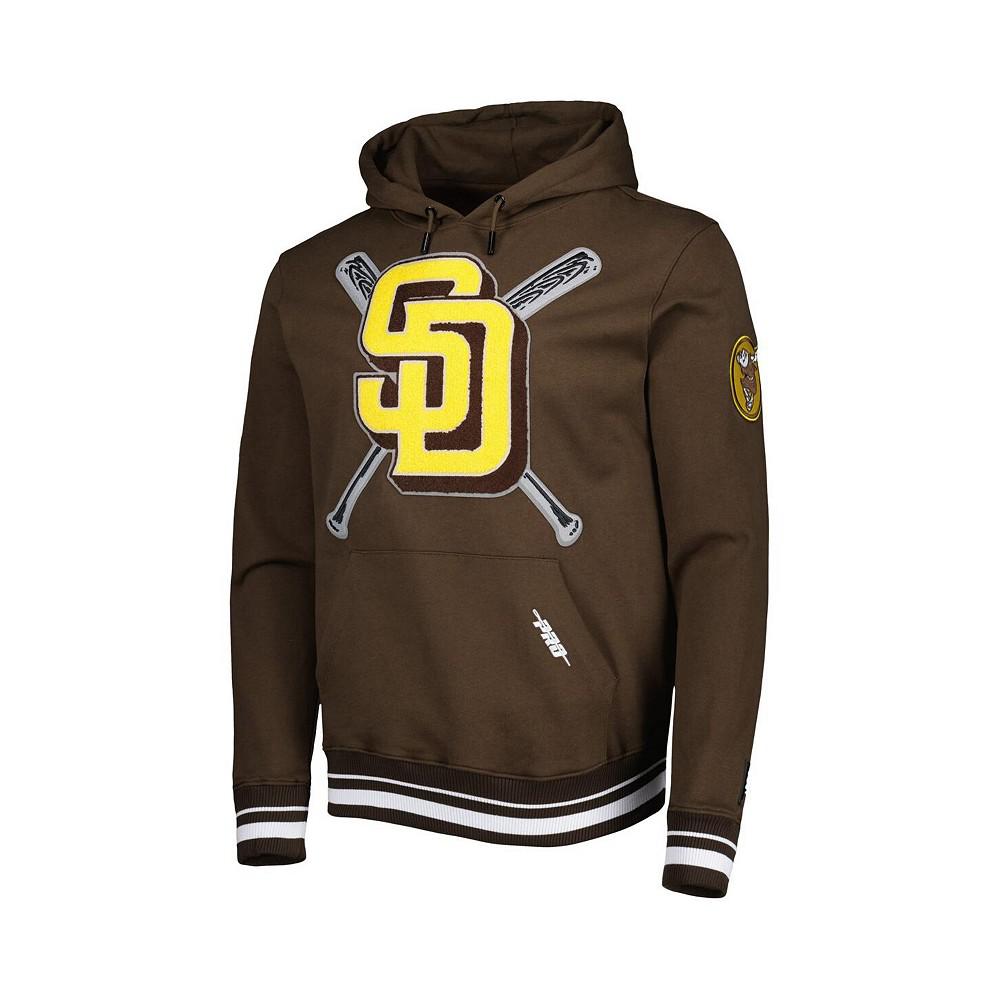 Men's Brown San Diego Padres Mash Up Logo Pullover Hoodie商品第3张图片规格展示