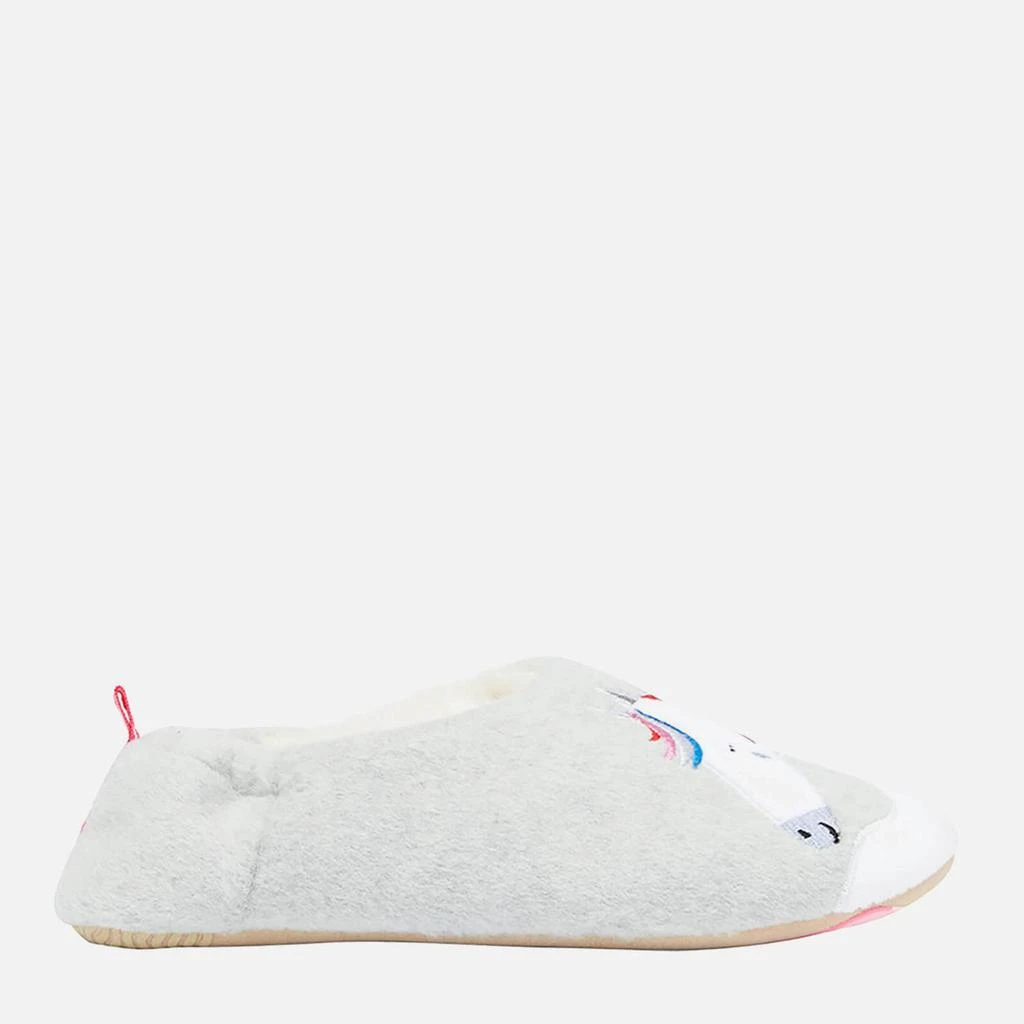 Joules Girls' Rainbow Horse Slippers - Grey 商品