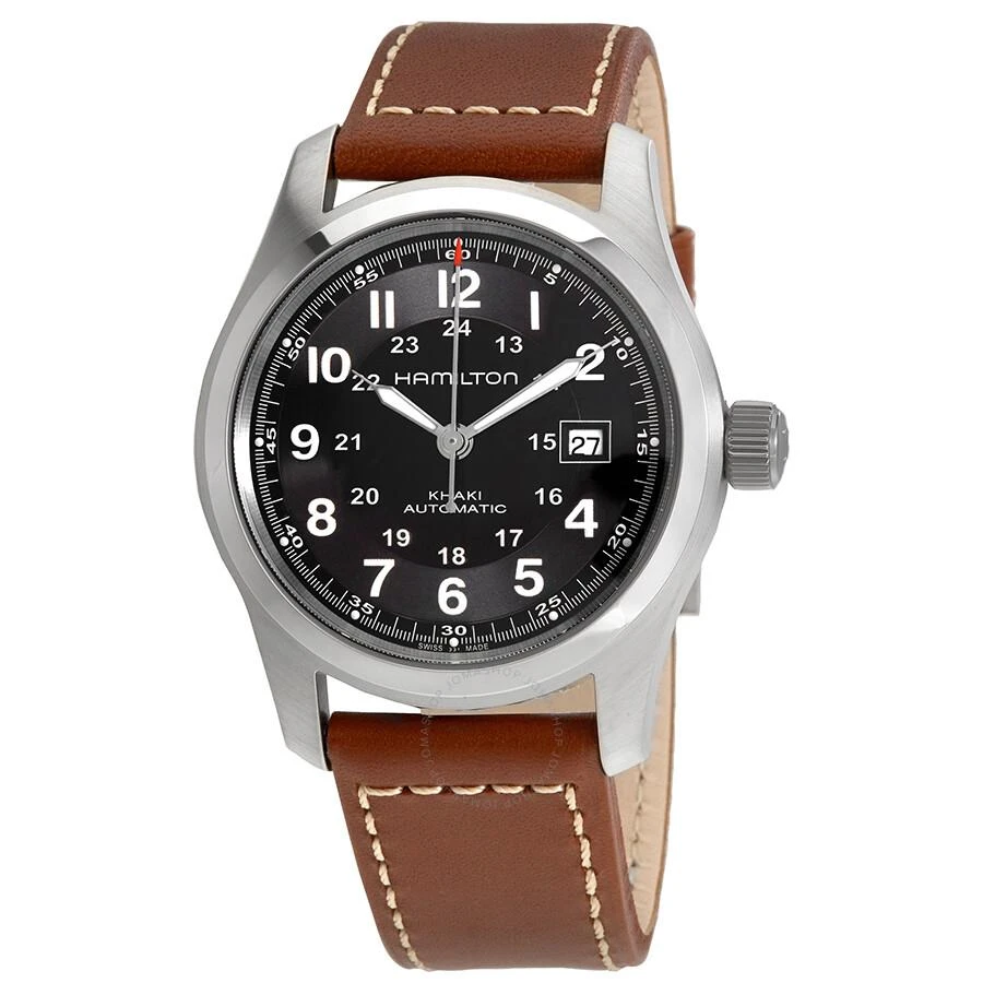 商品Hamilton|Khaki Field Automatic Black Dial Men's Watch H70555533,价格¥3900,第1张图片