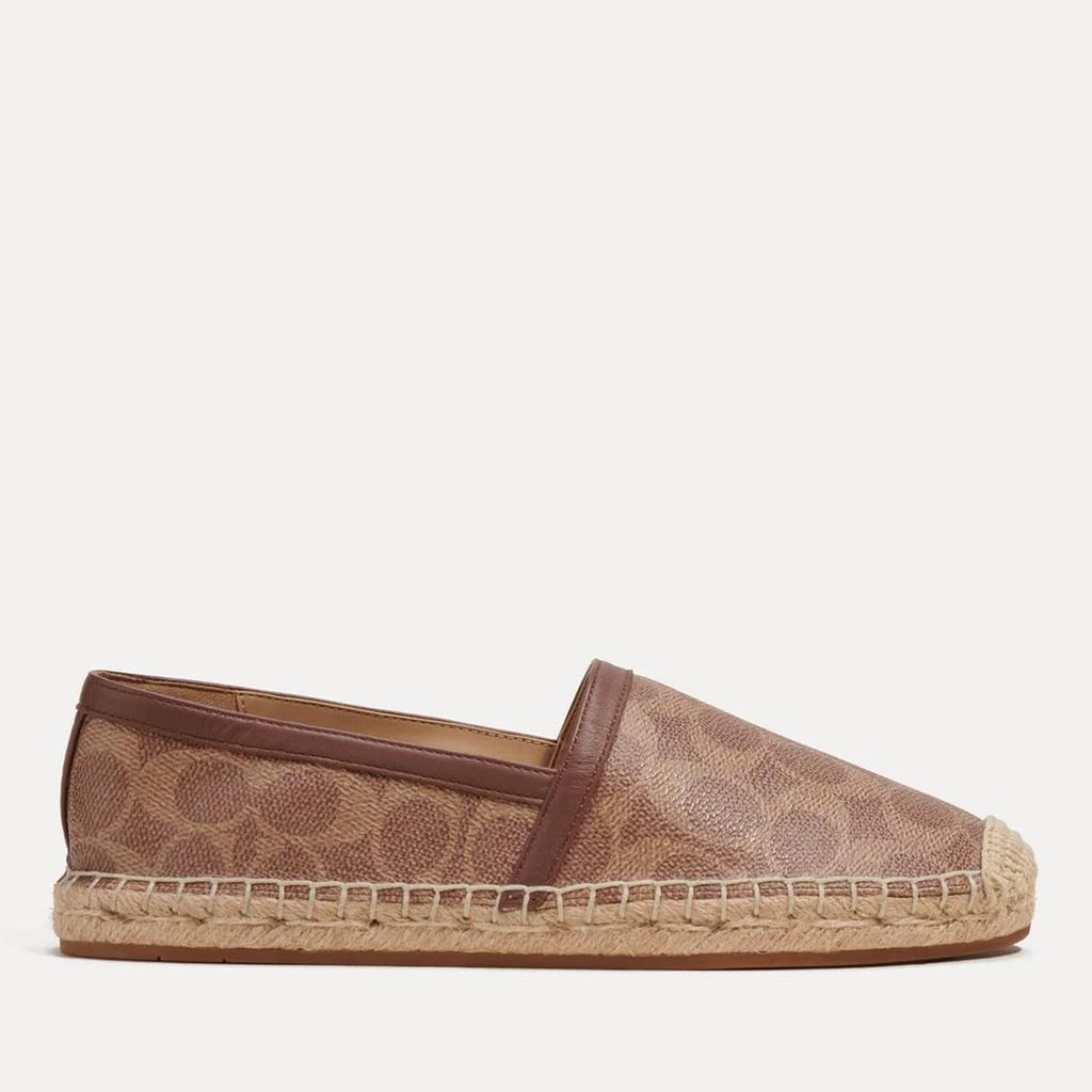 商品Coach|Coach Women’s Collins Leather-Trimmed Coated Canvas Espadrilles,价格¥739,第1张图片