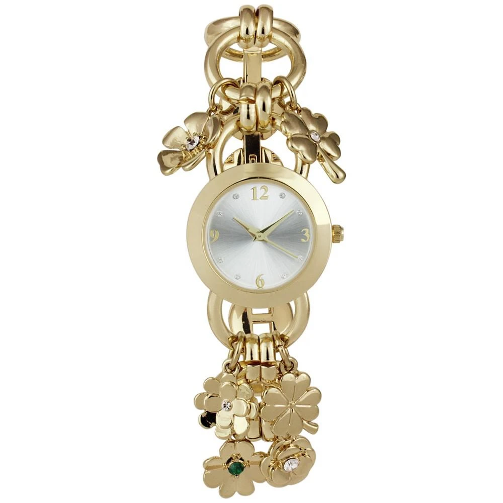 商品Charter Club|Women's Gold-Tone Mixed Metal Flower Charm Bracelet Watch, 27mm, Created for Macy's,价格¥89,第1张图片