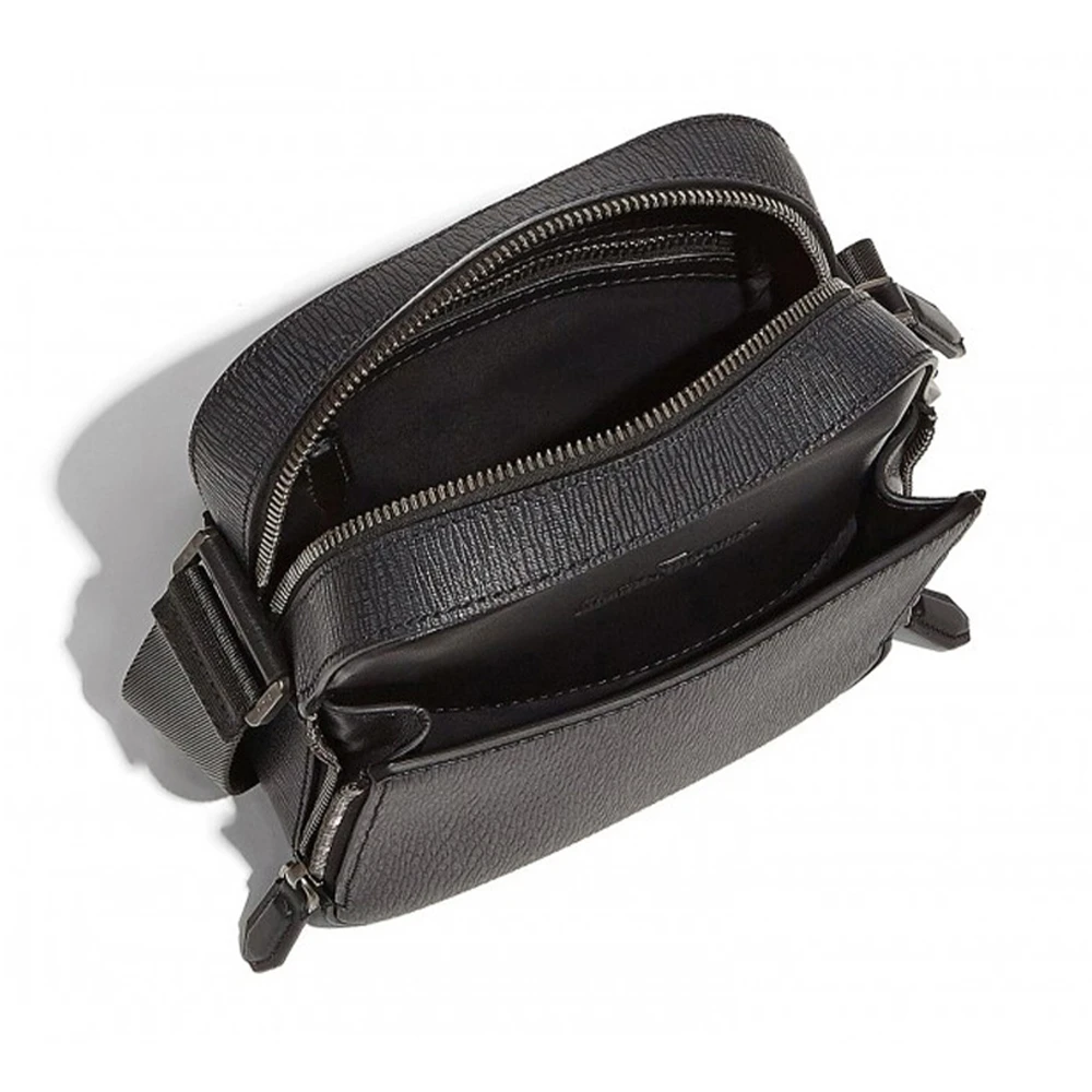 Salvatore Ferragamo 菲拉格慕 男士灰色黑色拼色牛皮斜挎包 24-A089-704089 商品