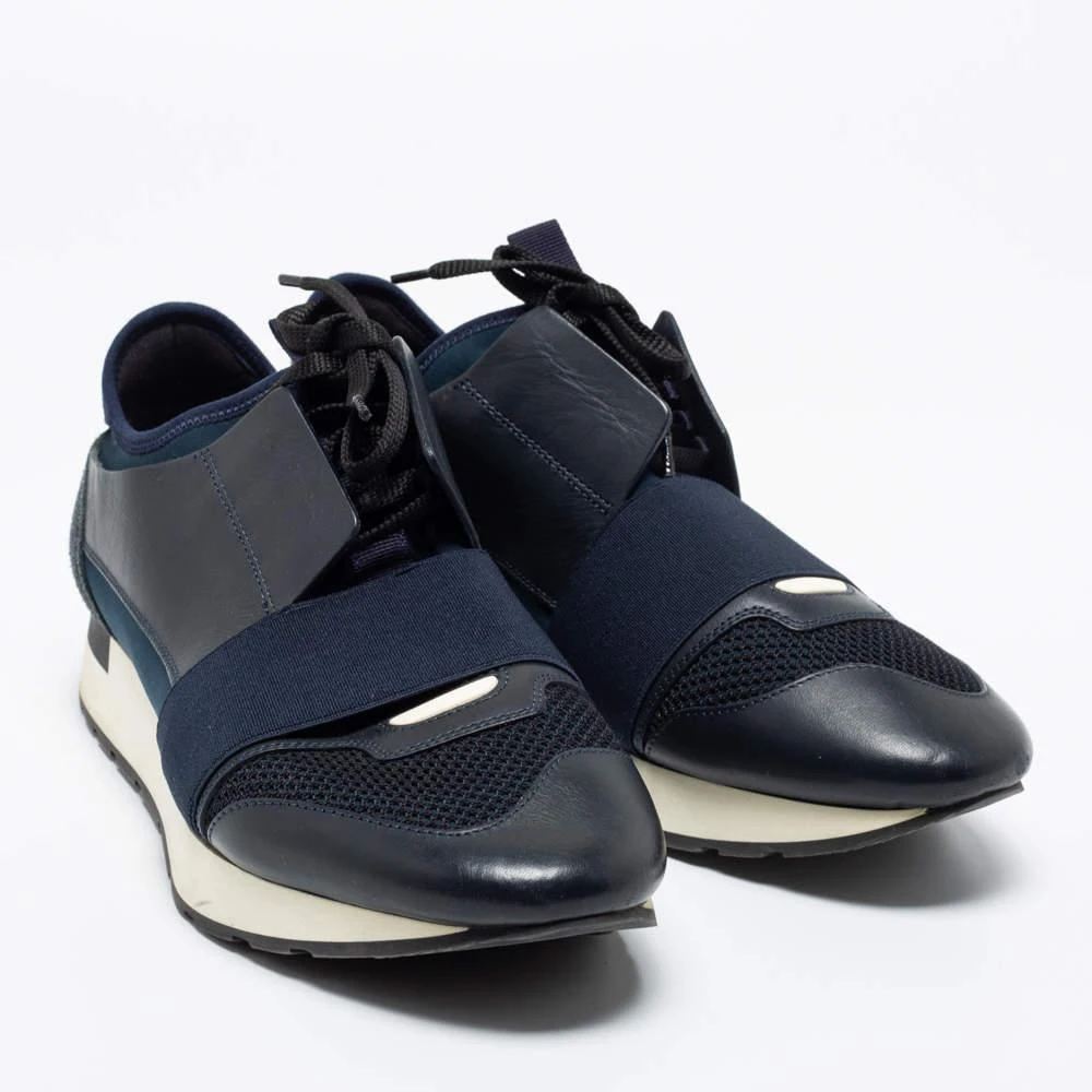 商品[二手商品] Balenciaga|Balenciaga Multicolor Mesh And Leather Race Runner Low Top Sneakers Size 40,价格¥1371,第4张图片详细描述