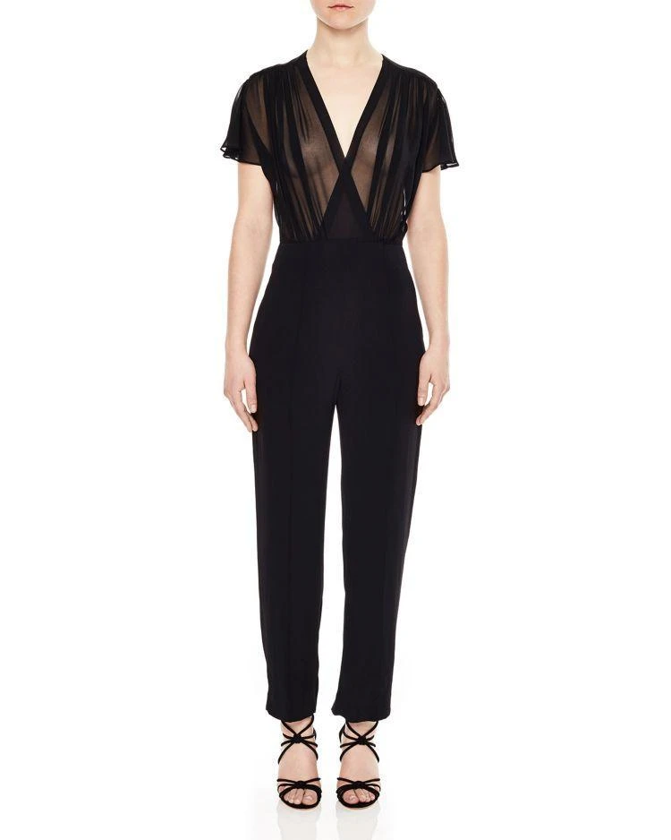 商品Sandro|Pointers Sheer Bodice Jumpsuit,价格¥1852,第1张图片