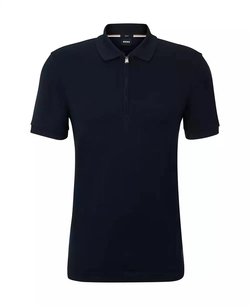 商品Hugo Boss|Men's Zip Placket Slim-Fit Polo Shirt,价格¥763,第3张图片详细描述