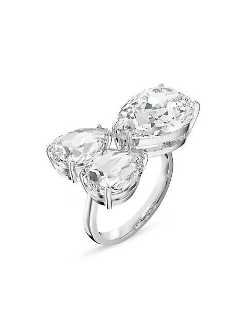 商品Swarovski|Millenia Rhodium-Plated & Swarovski Crystal Cocktail Ring,价格¥856,第2张图片详细描述