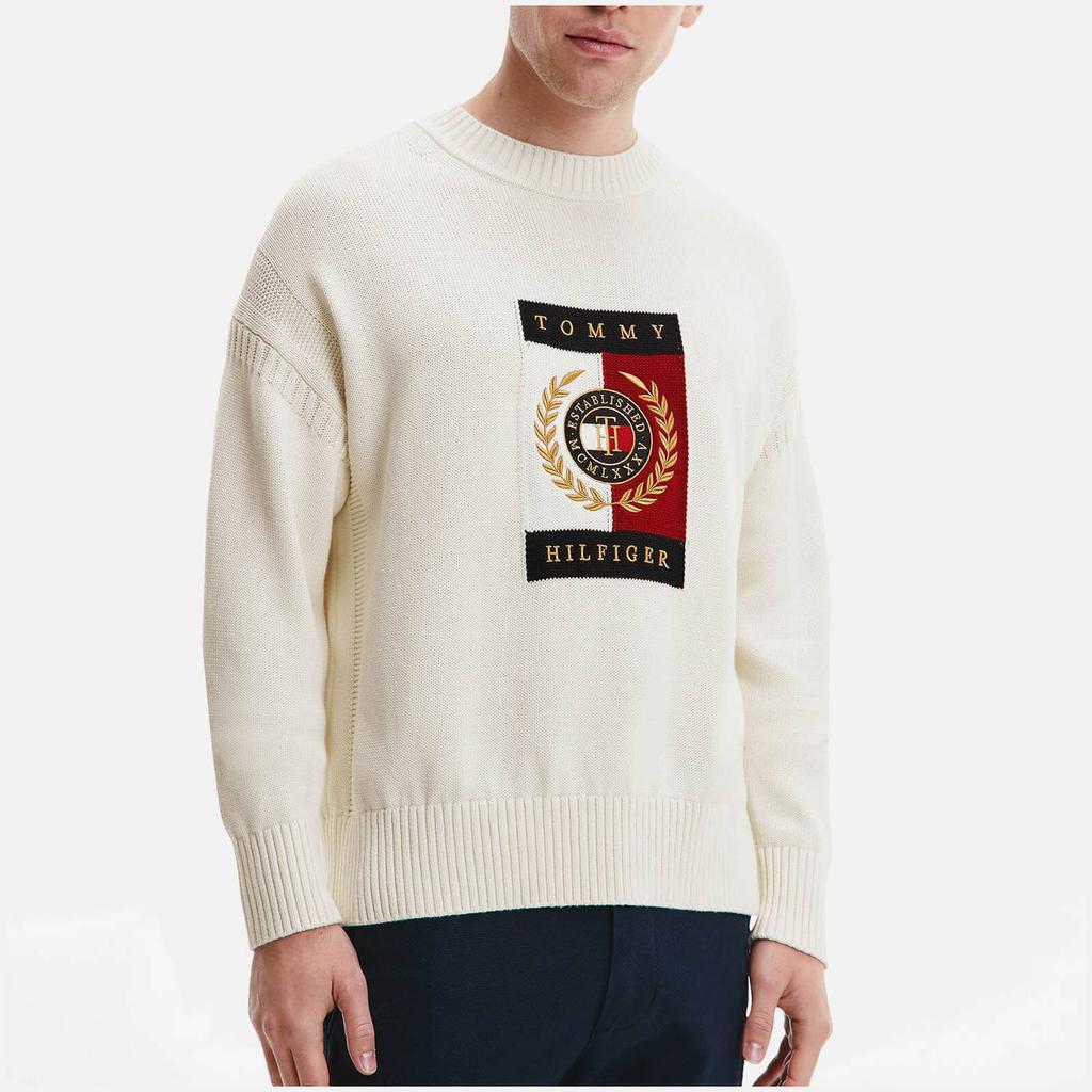 商品Tommy Hilfiger|Tommy Hilfiger Intarsia Icon Graphic Logo-Embroidered Cotton Sweater,价格¥855,第1张图片