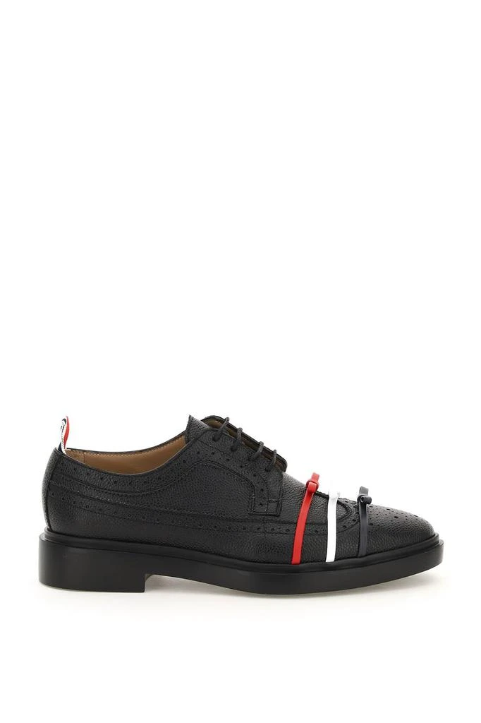 商品Thom Browne|Thom browne longwing brogue shoes with tricolour bows,价格¥3656,第1张图片