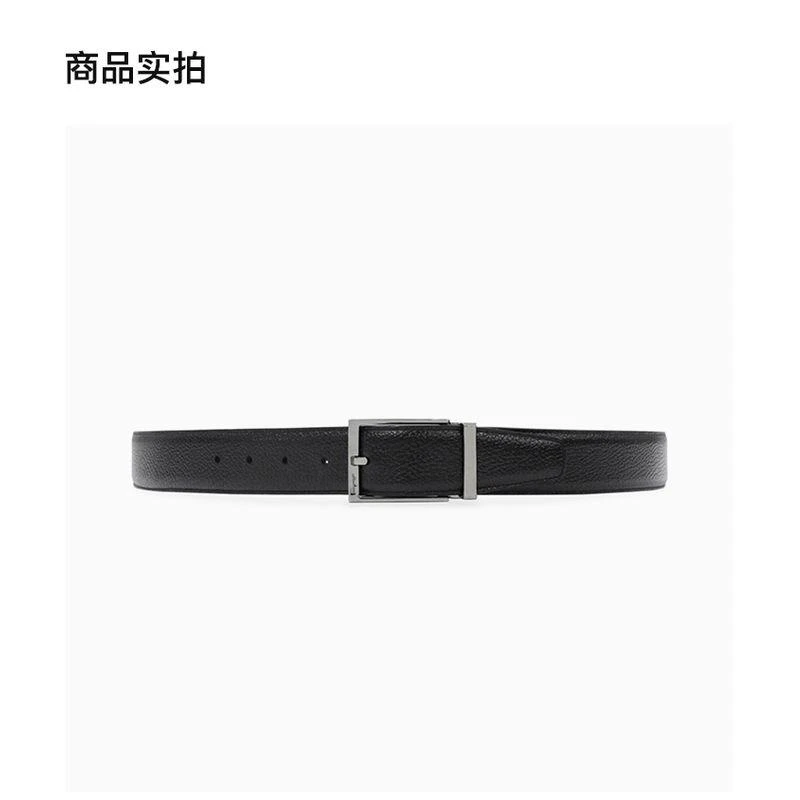 商品Salvatore Ferragamo|香港直邮FERRAGAMO菲拉格慕男士黑色皮革针扣腰带6790810587075,价格¥3664,第4张图片详细描述