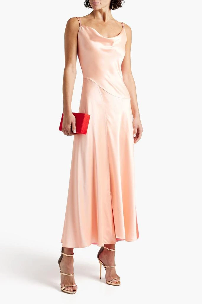 商品ROKSANDA|Draped two-tone silk-satin slip dress,价格¥4428,第2张图片详细描述