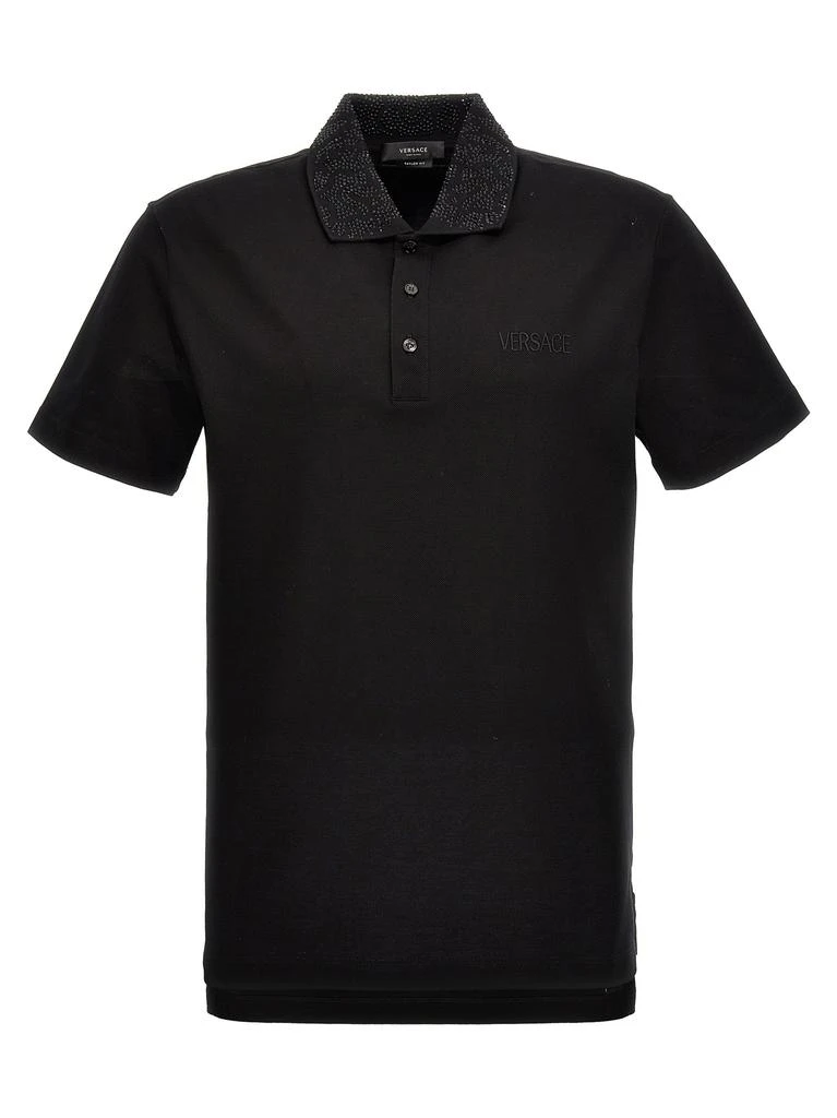 商品Versace|Logo Sequin  Shirt Polo Black,价格¥3306,第1张图片
