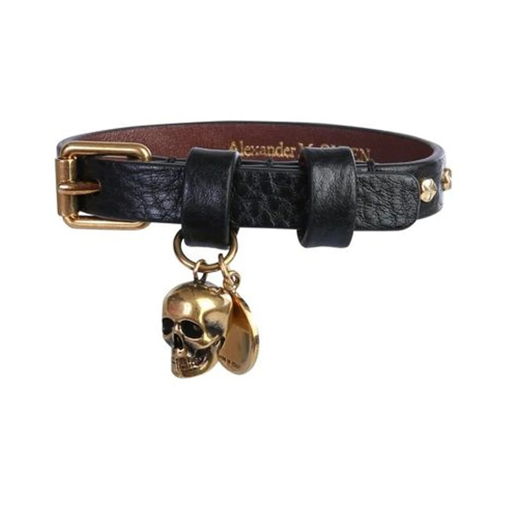 商品Alexander McQueen|ALEXANDER MCQUEEN 黑色男士手链 554467-1AC9T-1000,价格¥778,第1张图片