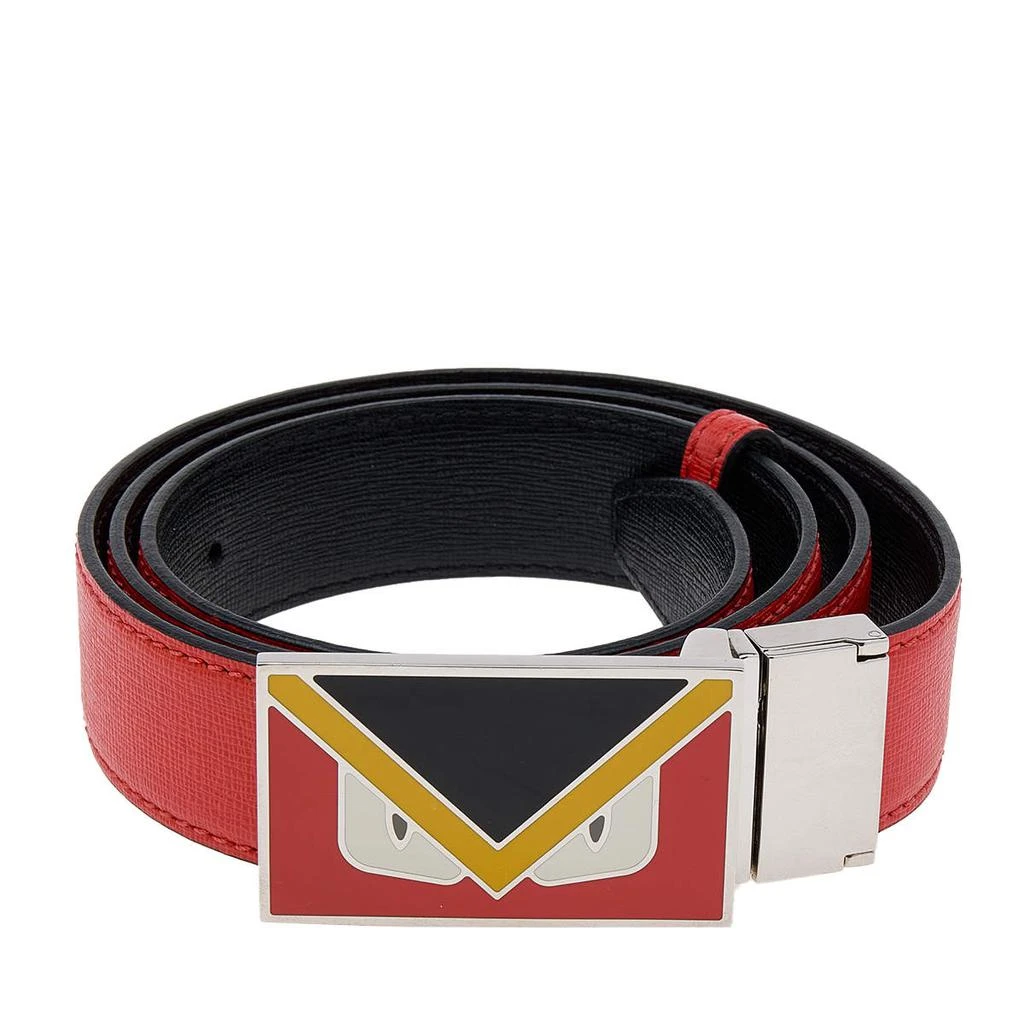 商品[二手商品] Fendi|Fendi Orange/Black Leather Reversible Monster Belt 96CM,价格¥2375,第2张图片详细描述