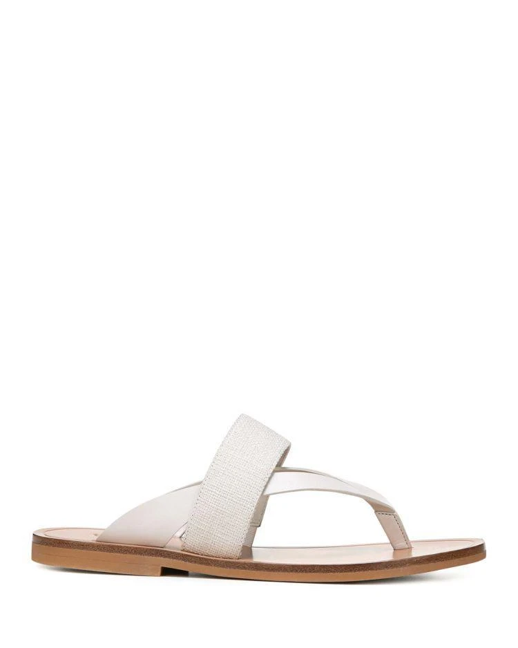 商品Vince|Tess Leather and Woven Thong Sandals,价格¥734,第2张图片详细描述