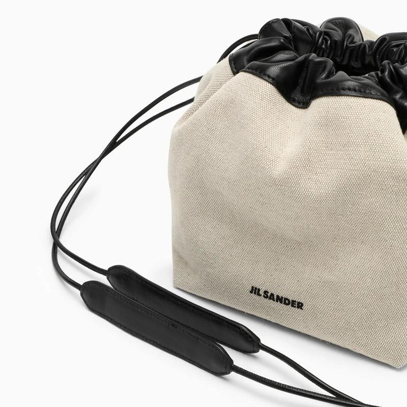 Natural canvas and leather bucket bag 商品