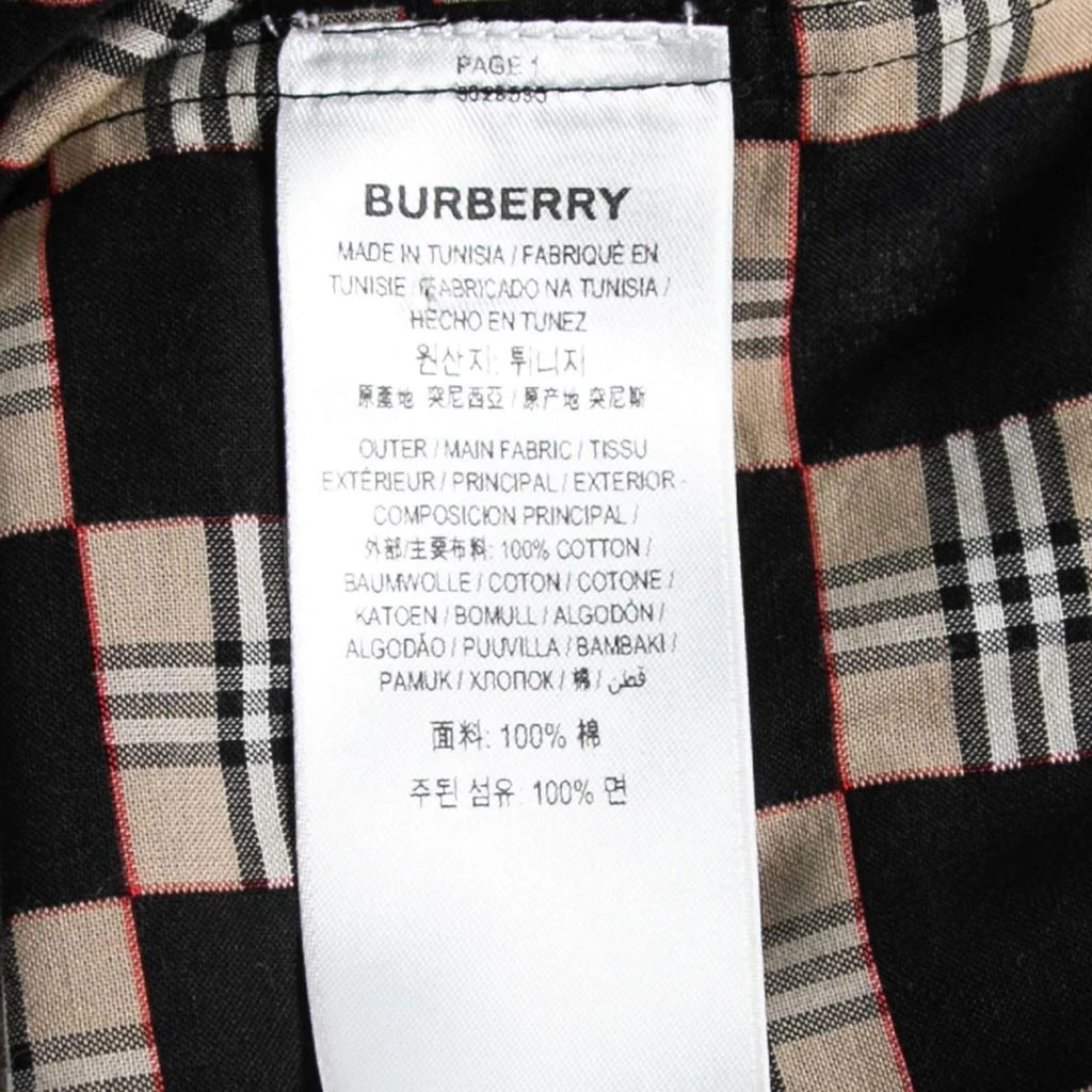 Burberry Black & Beige Checkerboard Printed Cotton Short Sleeve Shirt M 商品