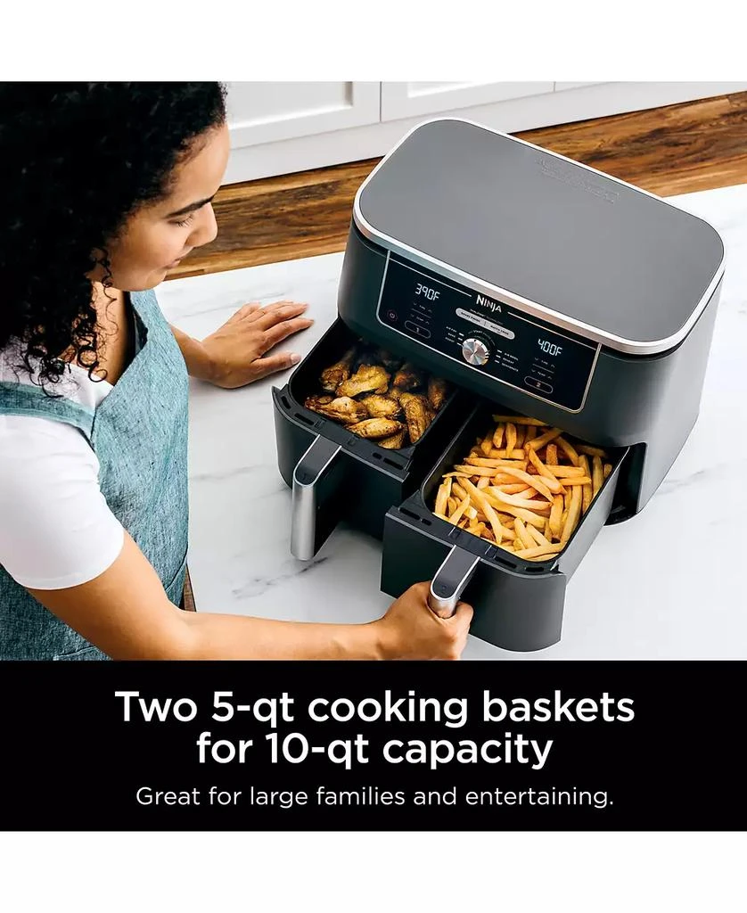 Foodi® DZ401 6-in-1 10-qt. XL 2-Basket Air Fryer with DualZone™ Technology- Air Fry, Broil, Roast, Dehydrate, Reheat and Bake, Family Sized 商品