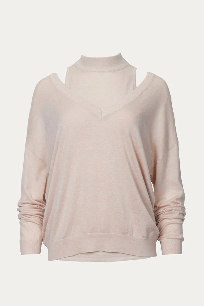 商品J.ING|Niva Cutout Shoulder Sweater In Misty Rose,价格¥331,第1张图片