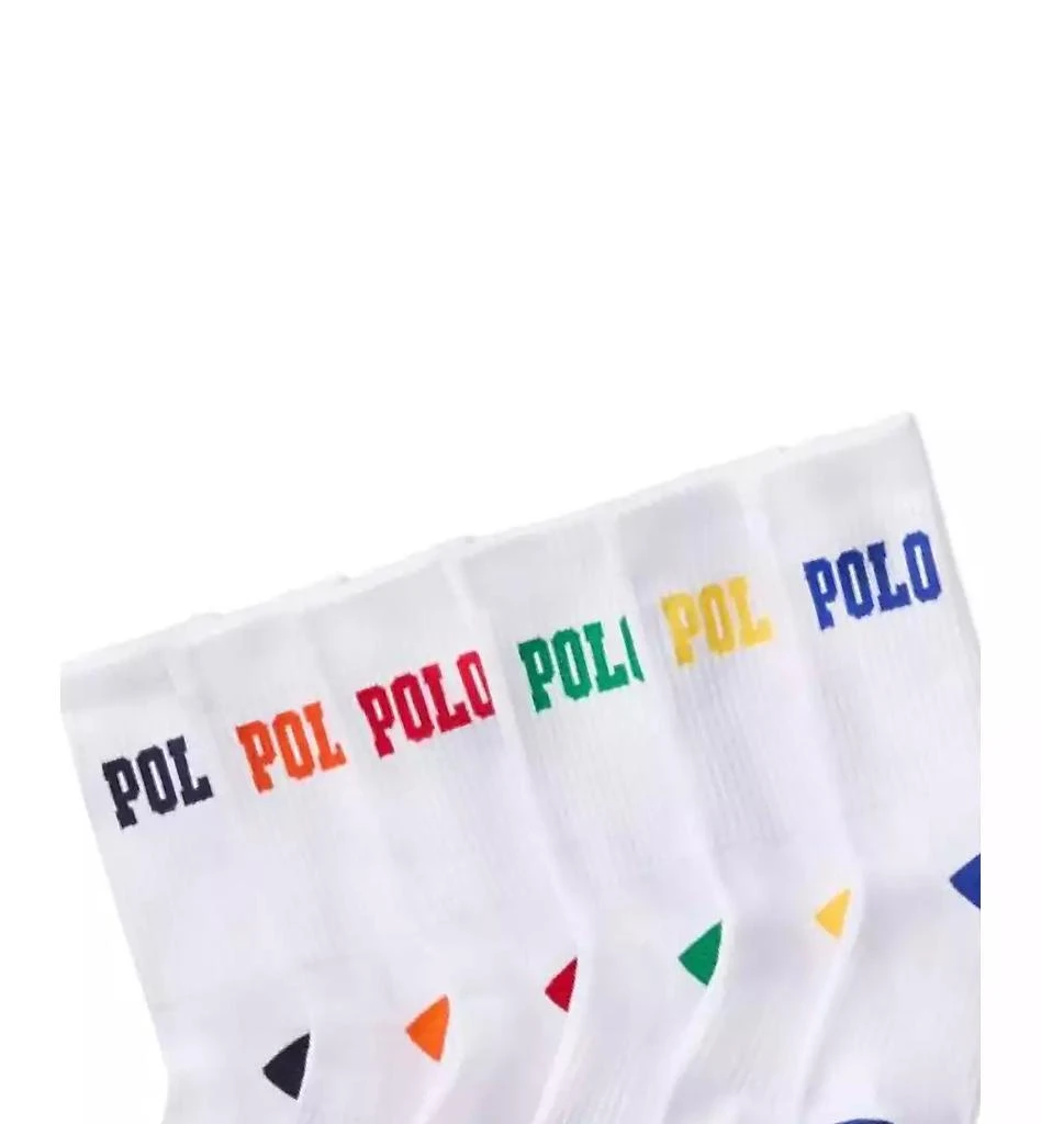 商品Ralph Lauren|Little & Big Boys Performance Polo Logo Cushioned Crew Socks, 6-Pack,价格¥185,第2张图片详细描述