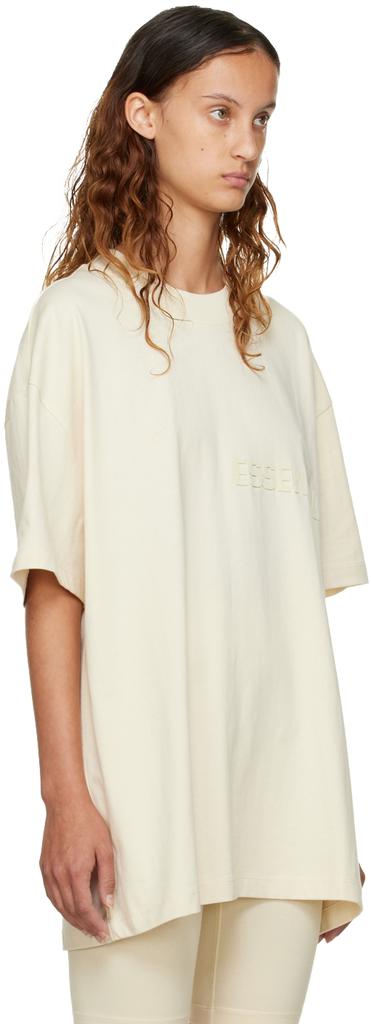 女式 棉质T恤 米白色商品第2张图片规格展示