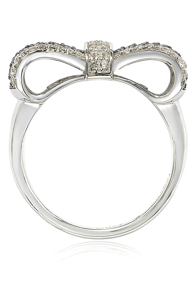 商品Suzy Levian|Two-Tone 18K Gold Plated Sterling Silver Sapphire & Diamond Bow Ring,价格¥2888,第4张图片详细描述