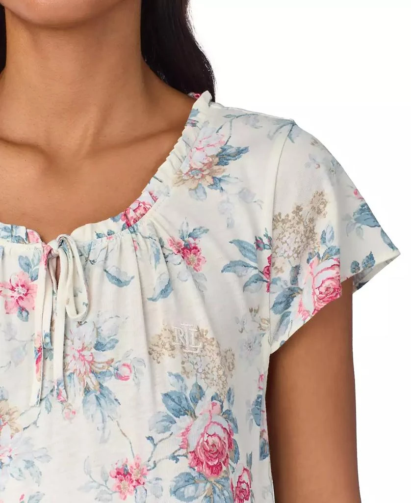 商品Ralph Lauren|Women's Floral Flutter-Sleeve Nightgown,价格¥466,第3张图片详细描述