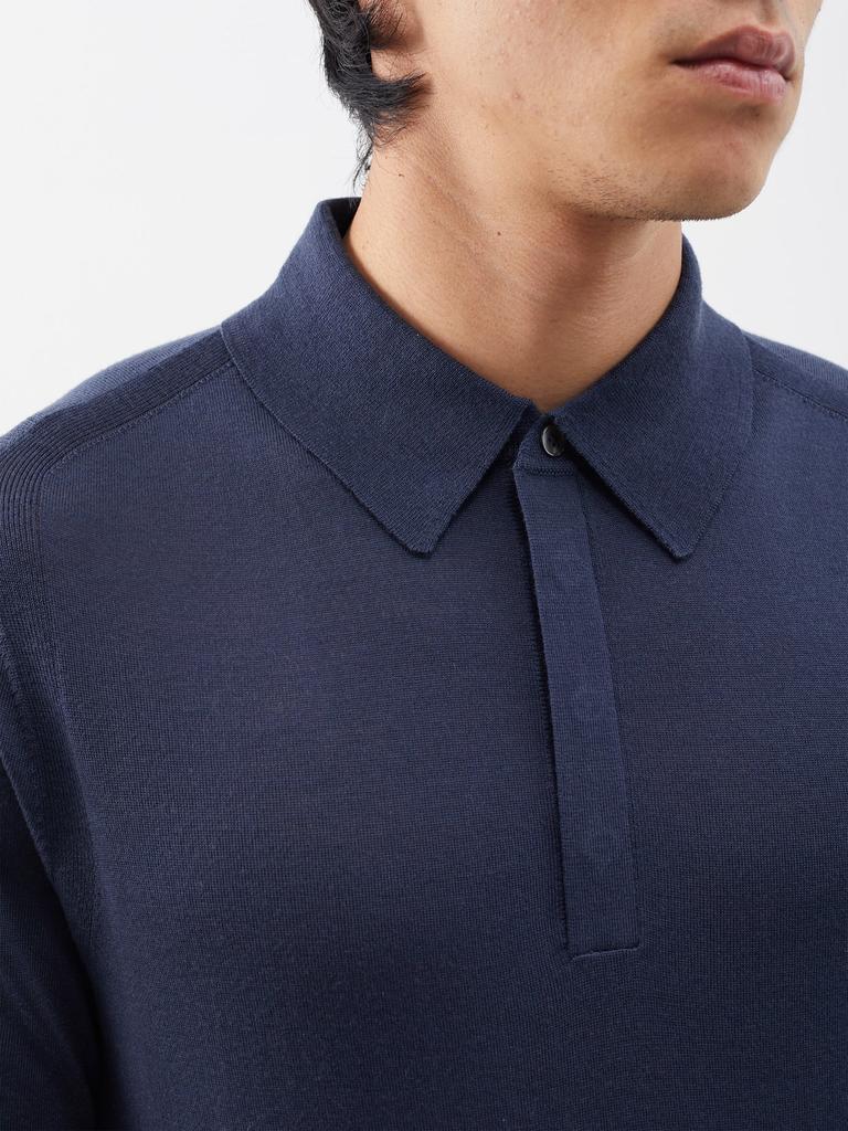 Merino long-sleeved polo shirt商品第4张图片规格展示