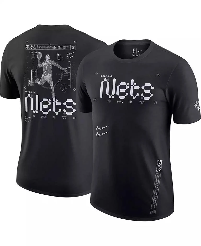 商品NIKE|Men's Black Brooklyn Nets Courtside Air Traffic Control Max90 T-shirt,价格¥348,第1张图片