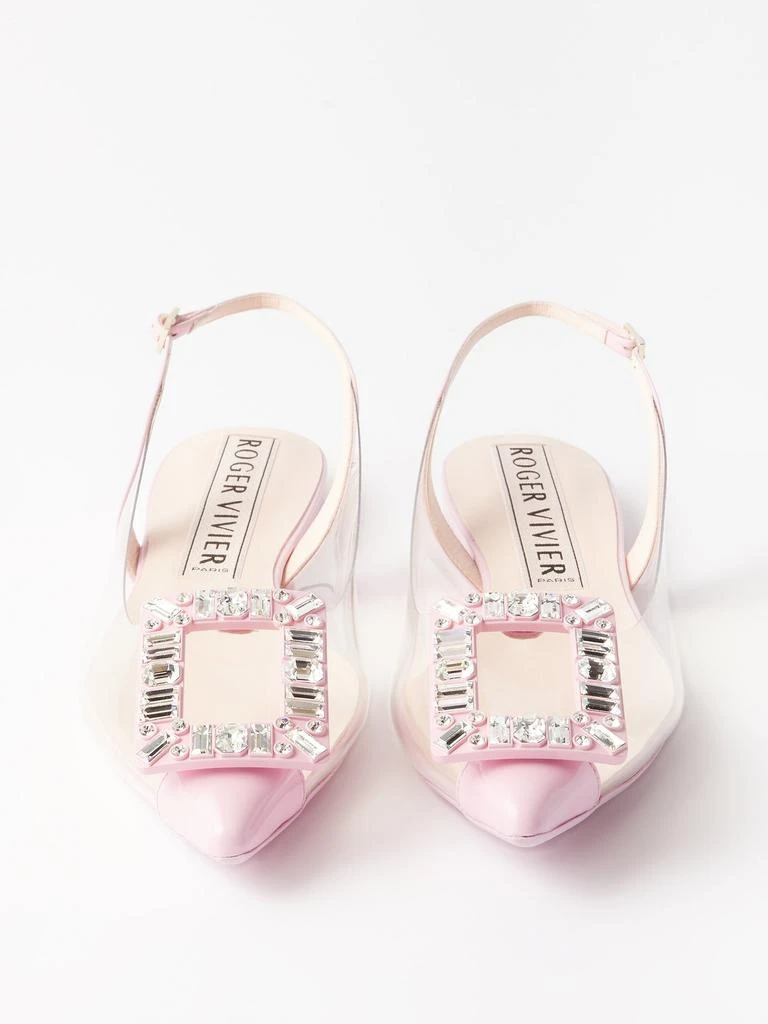 商品Roger Vivier|Gommettine crystal-buckle PVC slingback flats,价格¥5287,第5张图片详细描述