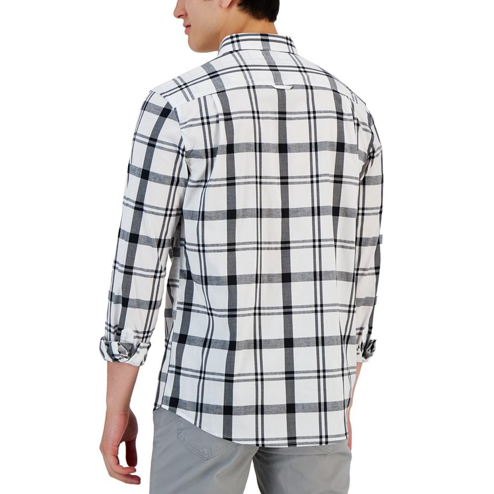 Men's Shepherds Plaid Poplin Woven Long-Sleeve Shirt商品第2张图片规格展示
