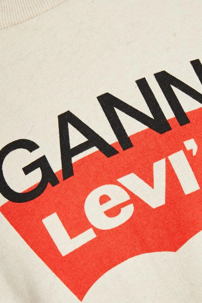 商品Ganni|Logo-print French cotton-blend terry sweatshirt,价格¥438,第4张图片详细描述