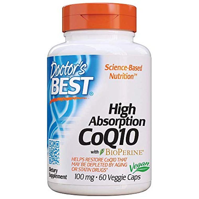 Doctors Best High Absorption CoQ10 100 mg with Bioperine Vegetable Capsules, 60 Ea商品第1张图片规格展示