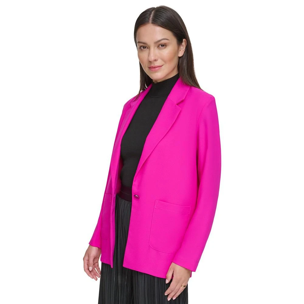 商品DKNY|Women's Notched Collar One Button Satin Blazer,价格¥214,第3张图片详细描述