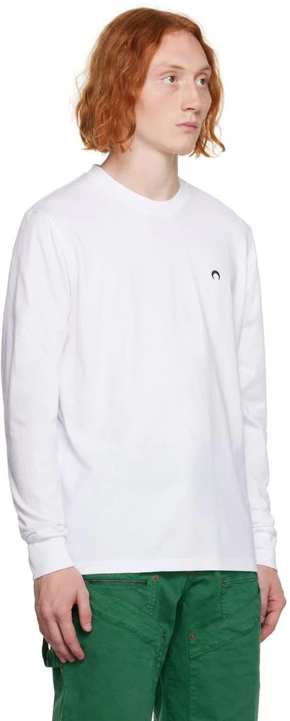 商品MARINE SERRE|White Embroidered Long Sleeve T-Shirt,价格¥868,第2张图片详细描述