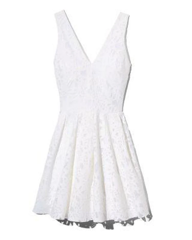 商品AQUA|Floral Mesh Fit-and-Flare Dress - 100% Exclusive ,价格¥220,第3张图片详细描述
