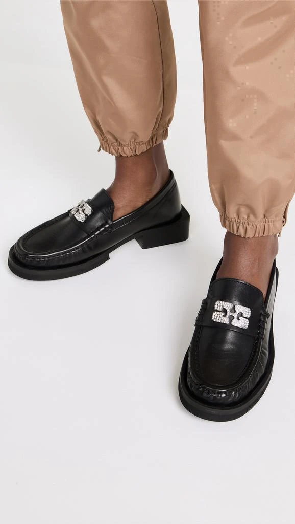 商品Ganni|Rhinestone Logo Loafers,价格¥1856,第2张图片详细描述