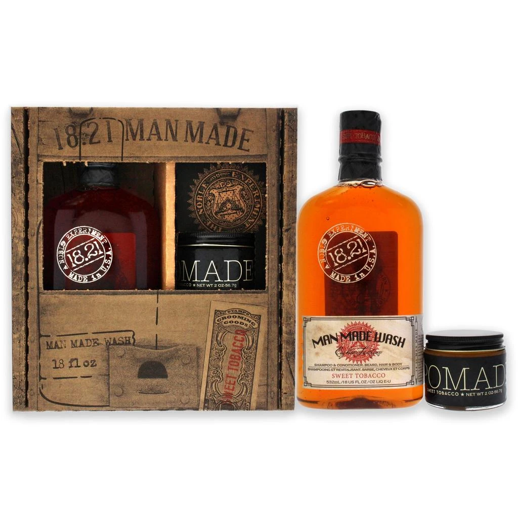 商品18.21 Man Made|Man Made Set - Sweet by 18.21 Man Made for Men - 2 Pc 18oz Man Made Wash 3-In-1 Shampoo, Conditioner and Body Wash, 2oz Pomade,价格¥261,第1张图片