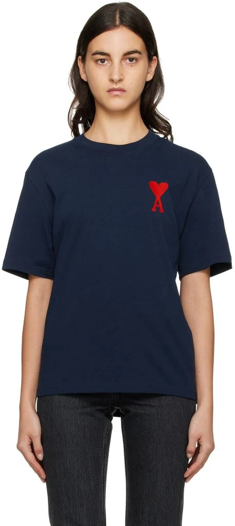 商品AMI|SSENSE Exclusive Navy Ami De Cœur T-Shirt,价格¥1185,第1张图片