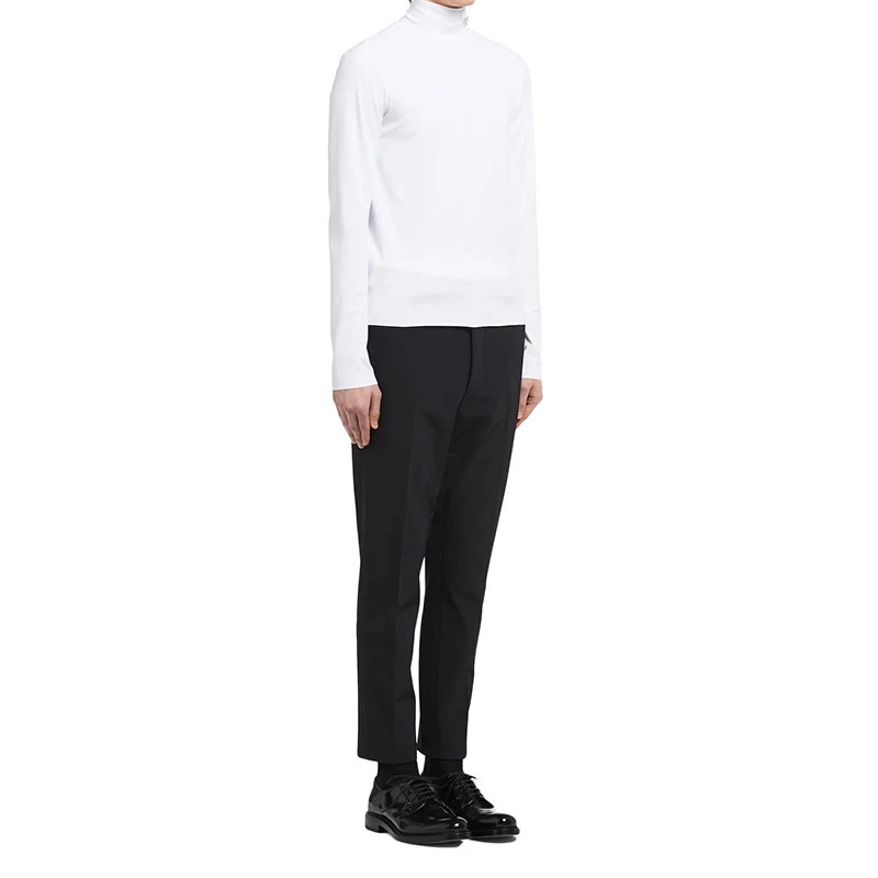 商品Prada|【预售3-7天】普拉达  男士白色平纹针织高圆领修身版型毛衣UJL188_1ZKS_F0009_S_211,价格¥6931,第5张图片详细描述